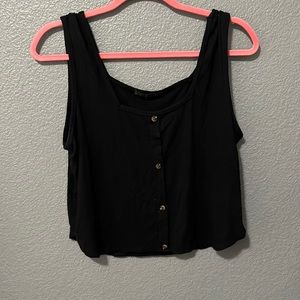 Simple Black Tank with Buttons